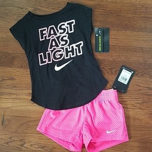 Nike New Girls 2T Matching Outfit Glow in the Dark